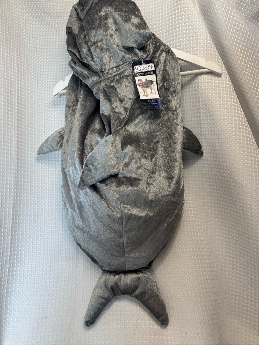 Casual Canine Gray Shark Pet Costume with Hooded Fin and Tail
